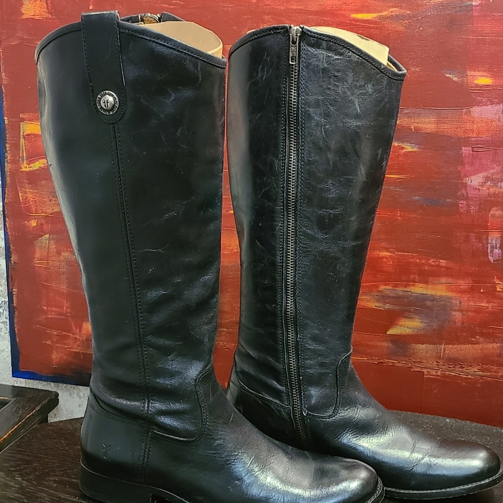 Frye Medallion Tall Boots Black 9.5